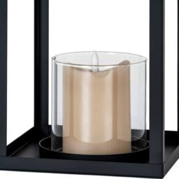 Lemon Pavilion Furniture and Decor Astra Medium Lantern with Glass Candle Holder - L17xW17xH38 cm - Black - thumbnail 4
