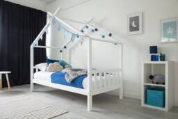 Crazy Price Beds Ltd Charlie Kids White Wooden House Bed - Size: Single - thumbnail 3