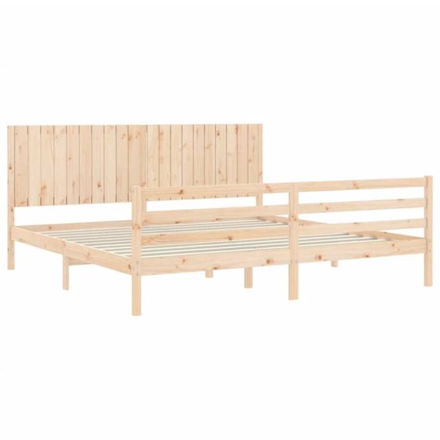 Berkfield Home Beautiful Bed Frame without Mattress 200x200 cm Solid Wood in Natural - image 1
