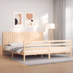 Berkfield Home Beautiful Bed Frame without Mattress 200x200 cm Solid Wood in Natural - thumbnail 2