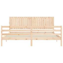 Berkfield Home Beautiful Bed Frame without Mattress 200x200 cm Solid Wood in Natural - thumbnail 6