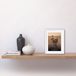 "Artery8 Wall Art Print NASA Our Solar System Mars Curiosity Rover Self Portrait Artwork Framed 9X7 Inch in White - Size: W7"" x H9""" - thumbnail 2