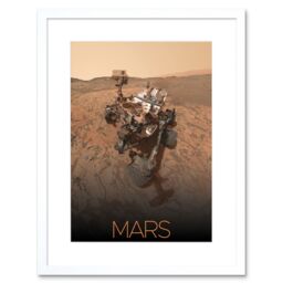 "Artery8 Wall Art Print NASA Our Solar System Mars Curiosity Rover Self Portrait Artwork Framed 9X7 Inch in White - Size: W7"" x H9""" - thumbnail 1