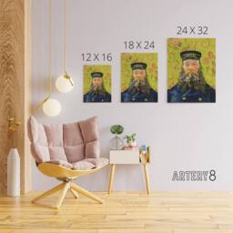 "Artery8 The Postman Joseph Roulin Van Gogh Vintage Canvas Wall Art in Green - Size: W18"" x H24""" - thumbnail 4