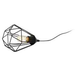 Loops Mini Table Lamp Desk Light Black Steel Geometric Wire Shade 1 x 60W E27 Bulb