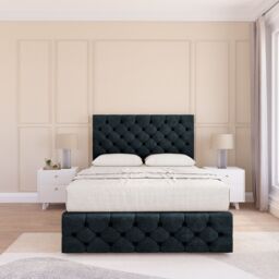 "Sloomy Watson Divan Bed Base 2 Drawers 12"" Footboard & 26"" Struts Headboard in Black - Size: Single" - thumbnail 2