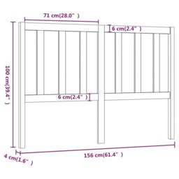 Berkfield Home Bed Headboard Honey Brown 156x4x100 cm Solid Wood Pine - Size: 156 x 4 x 100 cm - thumbnail 6