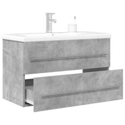 Berkfield Home 2 Piece Bathroom Furniture Set Concrete Grey Engineered Wood - thumbnail 2