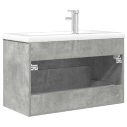 Berkfield Home 2 Piece Bathroom Furniture Set Concrete Grey Engineered Wood - thumbnail 7