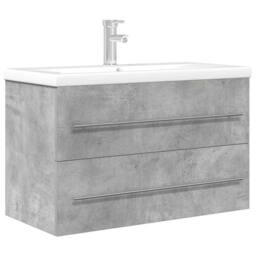 Berkfield Home 2 Piece Bathroom Furniture Set Concrete Grey Engineered Wood - thumbnail 1