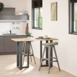 Berkfield Home Bar Table Legs T-Shaped¬†2 pcs Anthracite 50x35x(90-91) cm Steel in Dark Grey - thumbnail 1