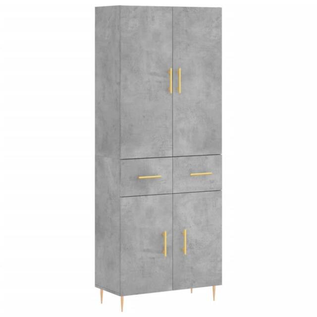 Berkfield Home Highboard Concrete Grey 69.5x34x180 cm Engineered Wood - image 1