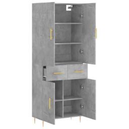 Berkfield Home Highboard Concrete Grey 69.5x34x180 cm Engineered Wood - thumbnail 4