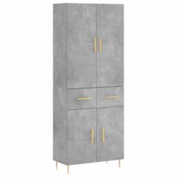 Berkfield Home Highboard Concrete Grey 69.5x34x180 cm Engineered Wood - thumbnail 1