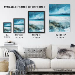 "Artery8 Luskentyre Beach Isle of Harris Outer Hebrides Wall Art Print in Blue - Size: W24"" x H32""" - thumbnail 3