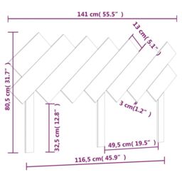 Berkfield Home Bed Headboard White 141x3x80.5 cm Solid Wood Pine - thumbnail 6