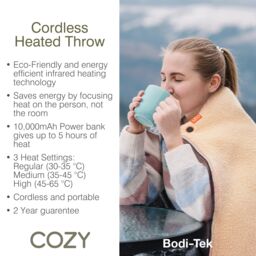 Bodi-Tek COZY Heated Throw & Seat Cover Pad - JORV in Beige - Size: 120 cm x 90 cm - thumbnail 9