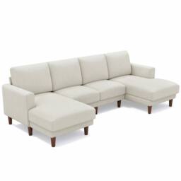 Dprodo 269cm U-Shaped Sectional Sofa in Beige - thumbnail 5