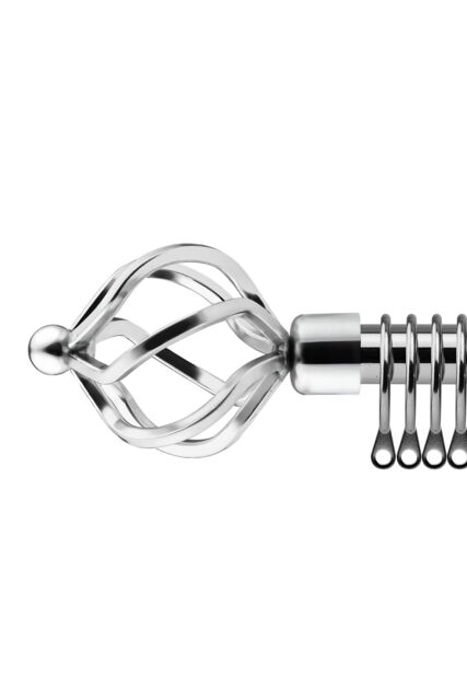 New Edge Blinds 16-19mm Cage Extendable Durable Metal Curtain Pole Set in Metallic Silver - Size: 170 cm - 300 cm - image 1