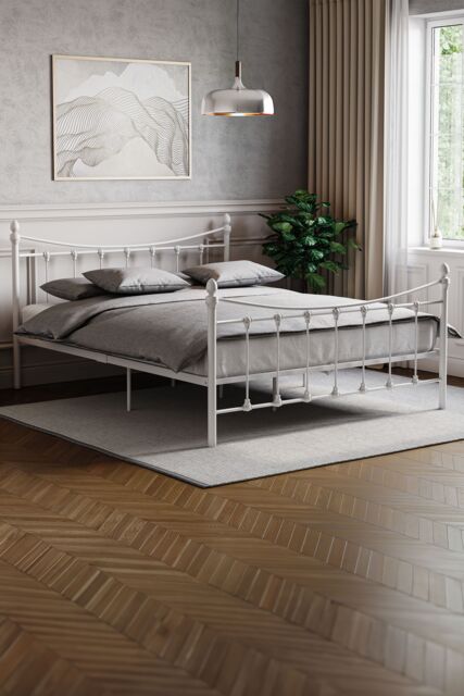 Home Discount Vida Designs Paris King Size Metal Bed Frame 985 x 1590 x 2095 mm in White
