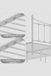 Home Discount Vida Designs Paris King Size Metal Bed Frame 985 x 1590 x 2095 mm in White - thumbnail 5