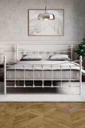 Home Discount Vida Designs Paris King Size Metal Bed Frame 985 x 1590 x 2095 mm in White - thumbnail 2