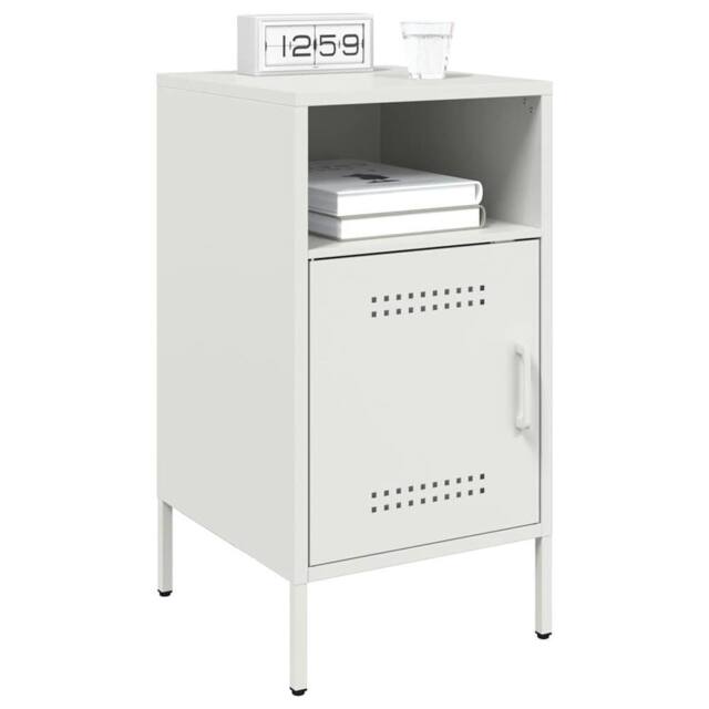 Berkfield Home Sturdy Bedside Cabinets 2 pcs White 36x39x68 cm Steel - Size: 36 x 39 x 68 cm - image 1