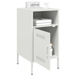 Berkfield Home Sturdy Bedside Cabinets 2 pcs White 36x39x68 cm Steel - Size: 36 x 39 x 68 cm - thumbnail 4