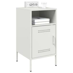 Berkfield Home Sturdy Bedside Cabinets 2 pcs White 36x39x68 cm Steel - Size: 36 x 39 x 68 cm