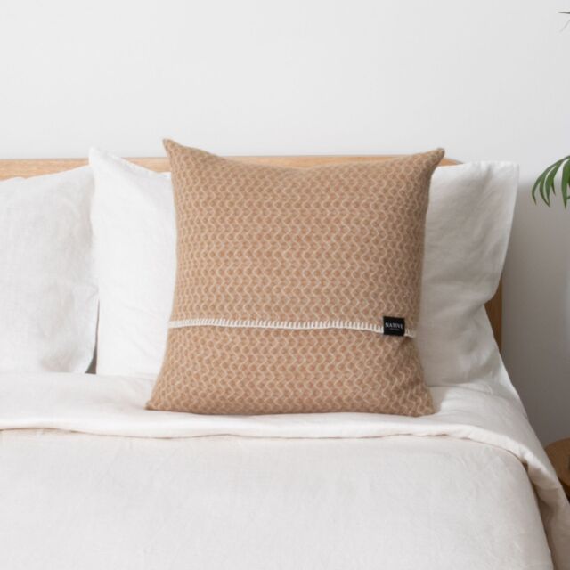 Native Natural Hoop Beige Wool Cushion Cover 45x45cm - Size: 45 cm x 45 cm - image 1