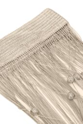 Neel Blue String Curtain Beaded Panel, Gold, 100cm x 200cm in Ivory - Size: 100 cm width x 200 cm drop - thumbnail 3