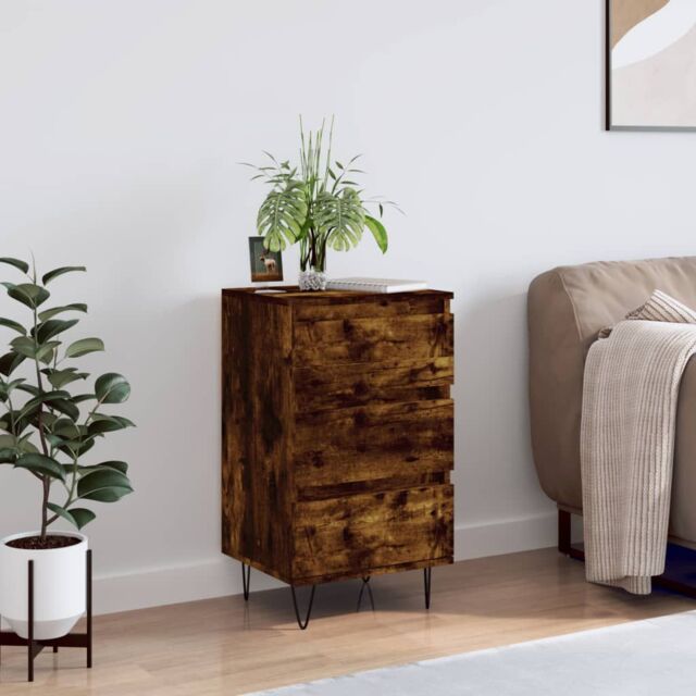 Berkfield Home Sideboard Smoked Oak 40x35x70 cm Engineered Wood in Brown - Size: 40 x 35 x 70 cm - image 1