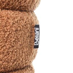 Wyld and Coco Golden-Brown Bouclé Pouffe with Pine Wood Legs in Brown - thumbnail 6