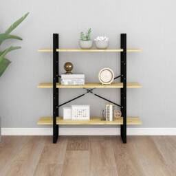 Berkfield Home Modern 3-Tier Book Cabinet 100x30x105 cm Solid Pine Wood in Brown - Size: 100 x 30 x 105 cm - thumbnail 4
