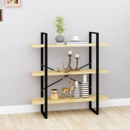 Berkfield Home Modern 3-Tier Book Cabinet 100x30x105 cm Solid Pine Wood in Brown - Size: 100 x 30 x 105 cm - thumbnail 2