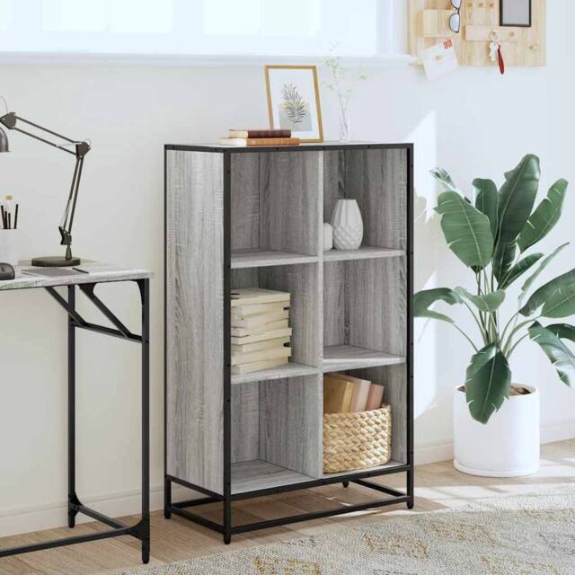 Berkfield Home Modern Book Cabinet Grey Sonoma 65.5x33x107.5 cm Engineered Wood - image 1