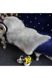 Living and Home 60Cm x 90Cm Truman Handmade Shag Cowhide Grey Rug - Size: 60 cm x 90 cm - thumbnail 4