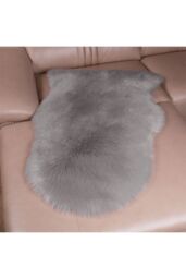Living and Home 60Cm x 90Cm Truman Handmade Shag Cowhide Grey Rug - Size: 60 cm x 90 cm - thumbnail 5