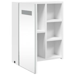 Berkfield Home Bathroom Mirror Cabinet with LED Light White 45x13x52 cm - Size: 45 x 13 x 52 cm - thumbnail 5