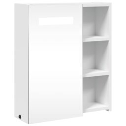 Berkfield Home Bathroom Mirror Cabinet with LED Light White 45x13x52 cm - Size: 45 x 13 x 52 cm - thumbnail 2