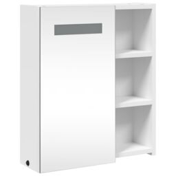 Berkfield Home Bathroom Mirror Cabinet with LED Light White 45x13x52 cm - Size: 45 x 13 x 52 cm - thumbnail 4