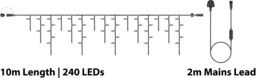 Xmas Haus Icicle lights Black Rubber 60/40/20 Drop 10M Cool White - thumbnail 2