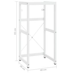 Berkfield Home Bathroom Washbasin Frame White 40x38x83 cm Iron - Size: 40 x 38 x 83 cm - thumbnail 7