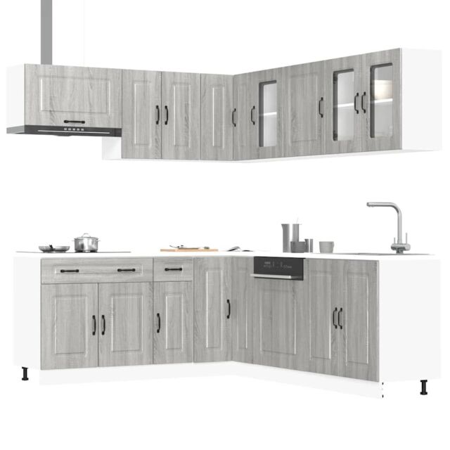 Berkfield Home 11 Piece Kitchen Cabinet Set Kalmar Grey Sonoma Engineered Wood - image 1