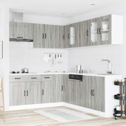 Berkfield Home 11 Piece Kitchen Cabinet Set Kalmar Grey Sonoma Engineered Wood - thumbnail 3