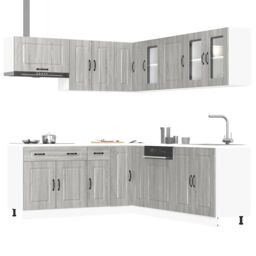 Berkfield Home 11 Piece Kitchen Cabinet Set Kalmar Grey Sonoma Engineered Wood - thumbnail 1