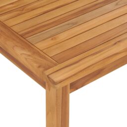 Berkfield Home Garden Dining Table 120x70x77 cm Solid Teak Wood in Brown - Size: 120 x 70 x 77 cm - thumbnail 4
