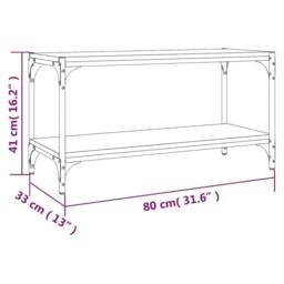 Berkfield Home TV Cabinet Grey Sonoma 80x33x41 cm Engineered Wood & Steel - Size: 80 x 33 x 41 cm - thumbnail 9
