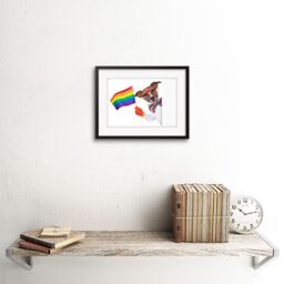 "Artery8 Wall Art Print Jack Russell Gay Pride Art Framed 9x7 inch in Black - Size: W7"" x H9""" - thumbnail 2