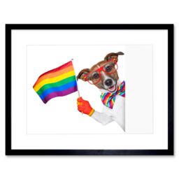 "Artery8 Wall Art Print Jack Russell Gay Pride Art Framed 9x7 inch in Black - Size: W7"" x H9""" - thumbnail 1